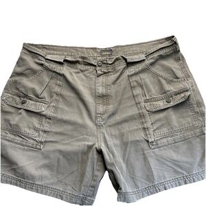 Cabelas Cargo Shorts Men 44 Olive Green Outdoor Hiking Cotton 7" Inseam Gorpcore